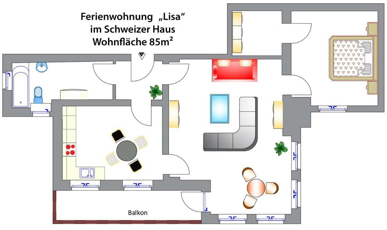 Schweizer Haus Wippra Lejlighed Eksteriør billede